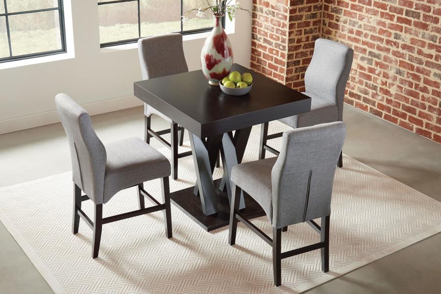 5-piece Squre 36-inch Counter Height Dining Table Set