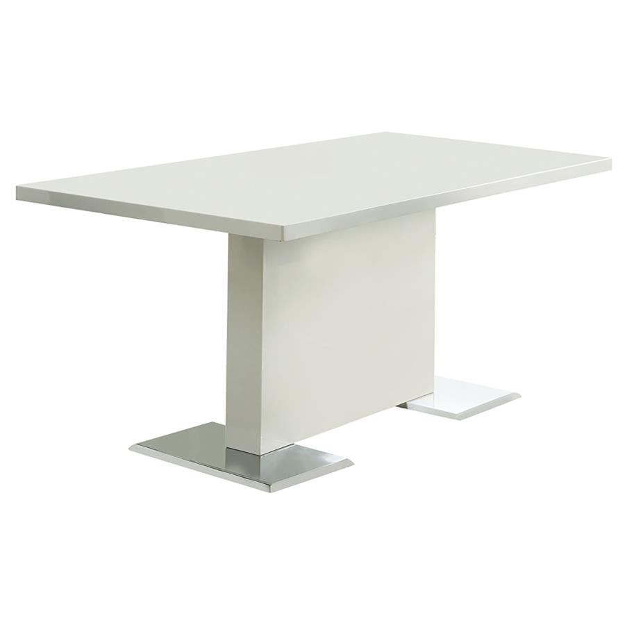 5-piece Dining Table Set White High Gloss