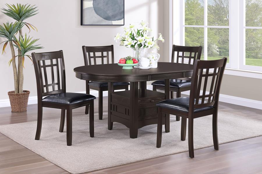 5-piece Oval Extension Leaf Dining Set