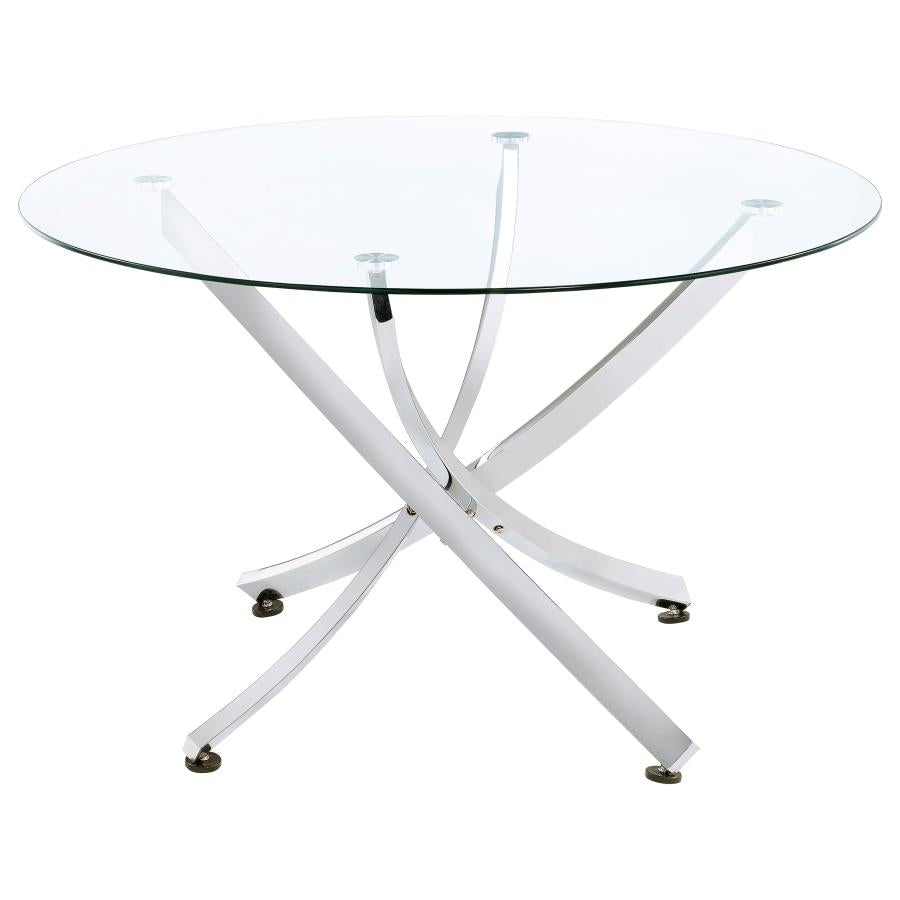 5-piece Round Glass Top Dining Set