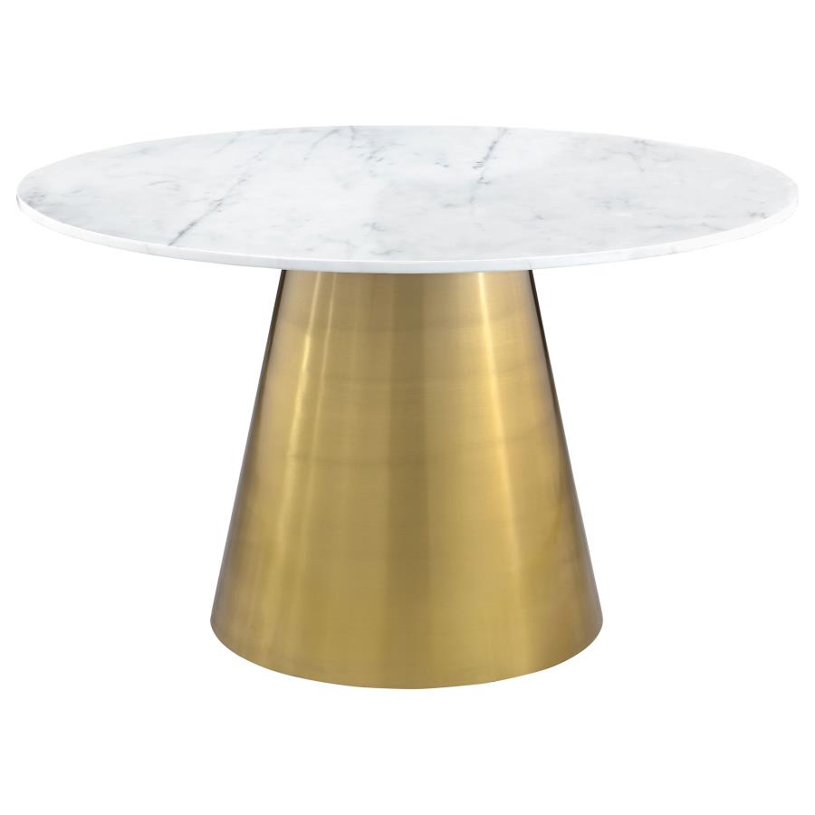5-piece Round 50" Marble Top Dining Set