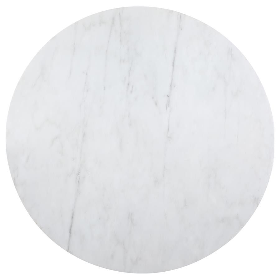 5-piece Round 50" Marble Top Dining Set