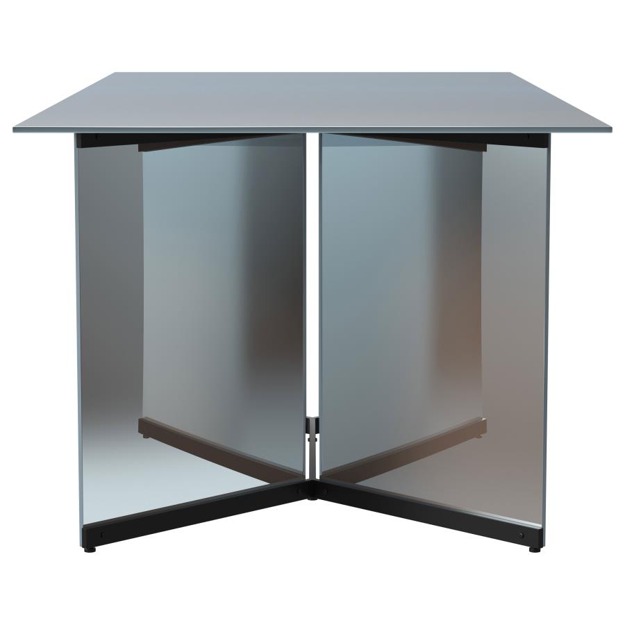 7-piece Rectangular 76" Mirrored Dining Set