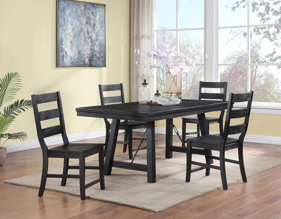 5-piece Rectangular Trestle Dining Table Set