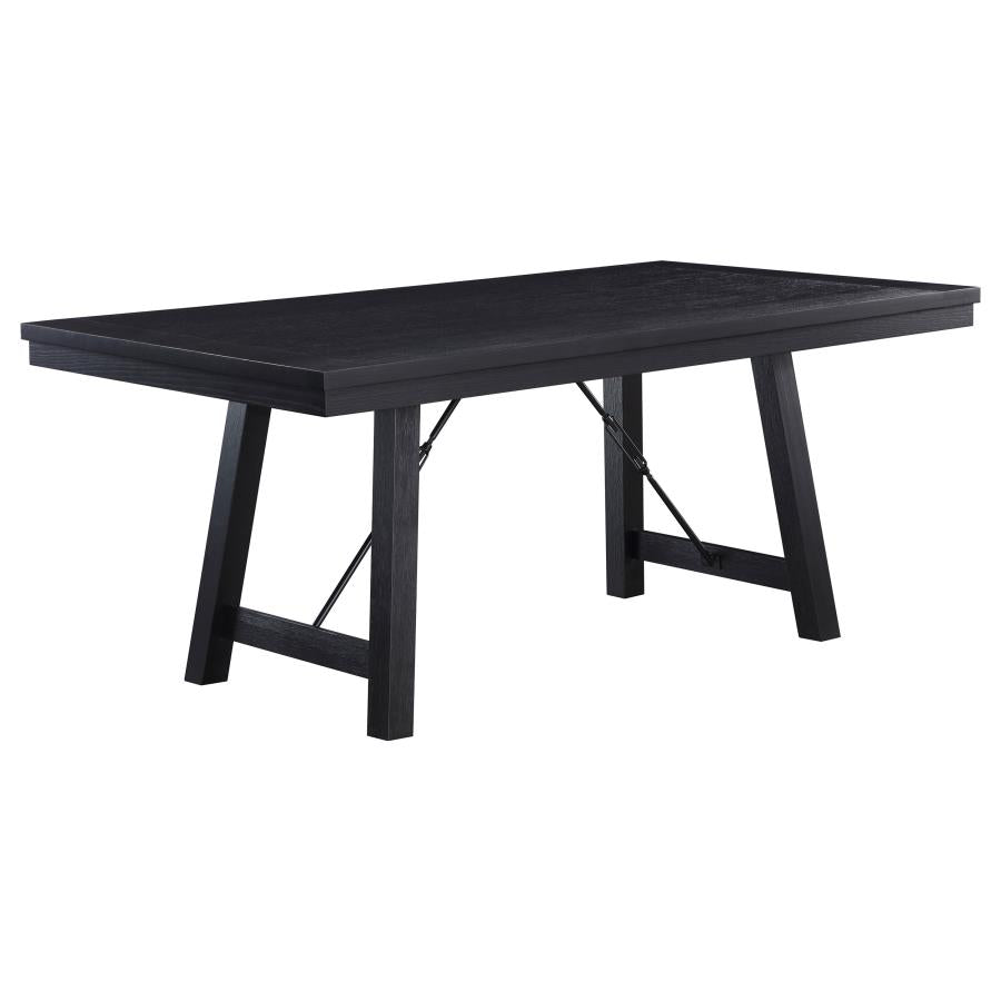 5-piece Rectangular Trestle Dining Table Set