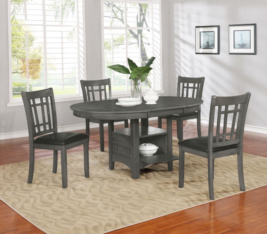5-piece Oval Extension Leaf Dining Set