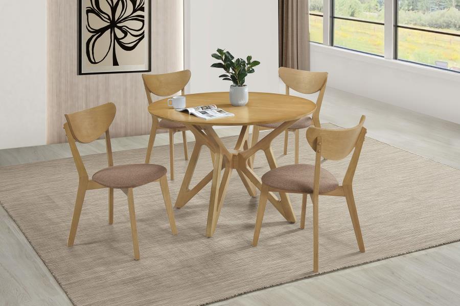 5-piece Round Solid Wood Dining Set