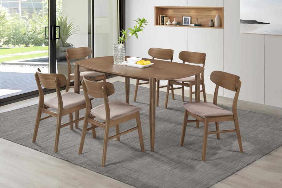 7-piece Oval Solid Wood Dining Set