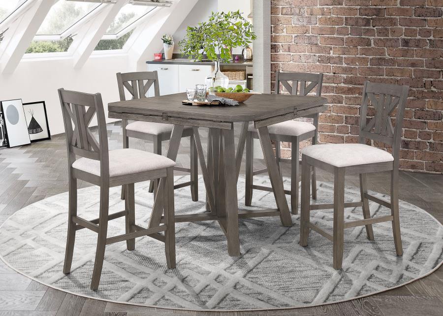 5-piece Drop Leaf Counter Height Dining Set