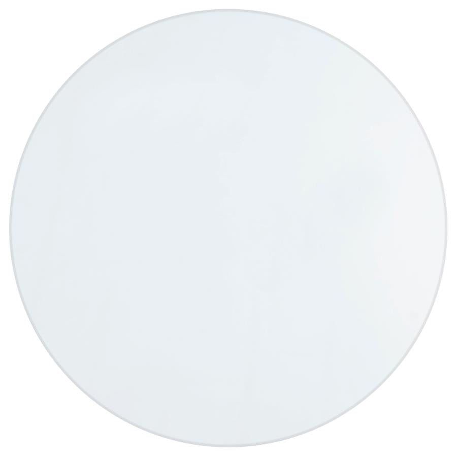 5-piece Round Glass Top Mirrored Dining Set