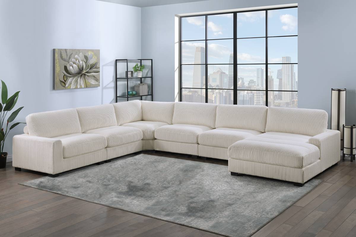 6-PC Modular Wide Welt Corduroy Sectional Set