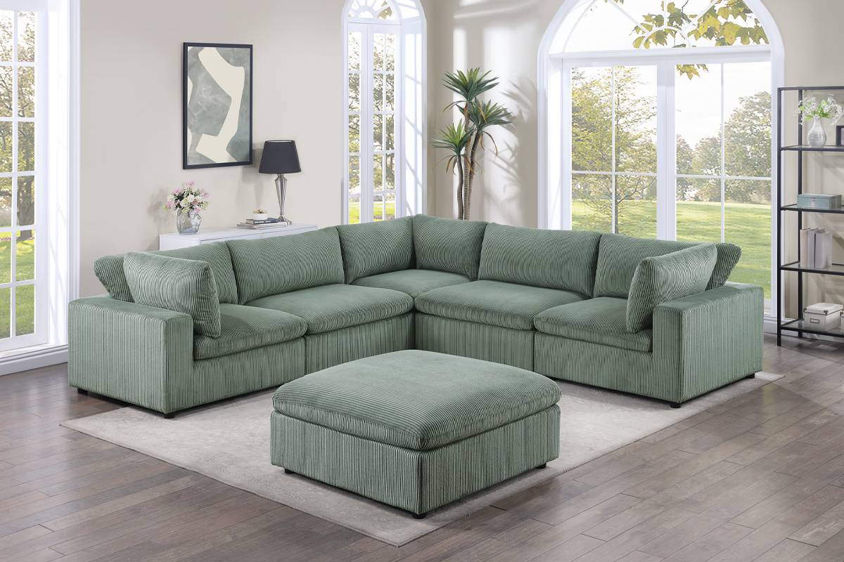 6-PC Modular Corduroy Sectional Set