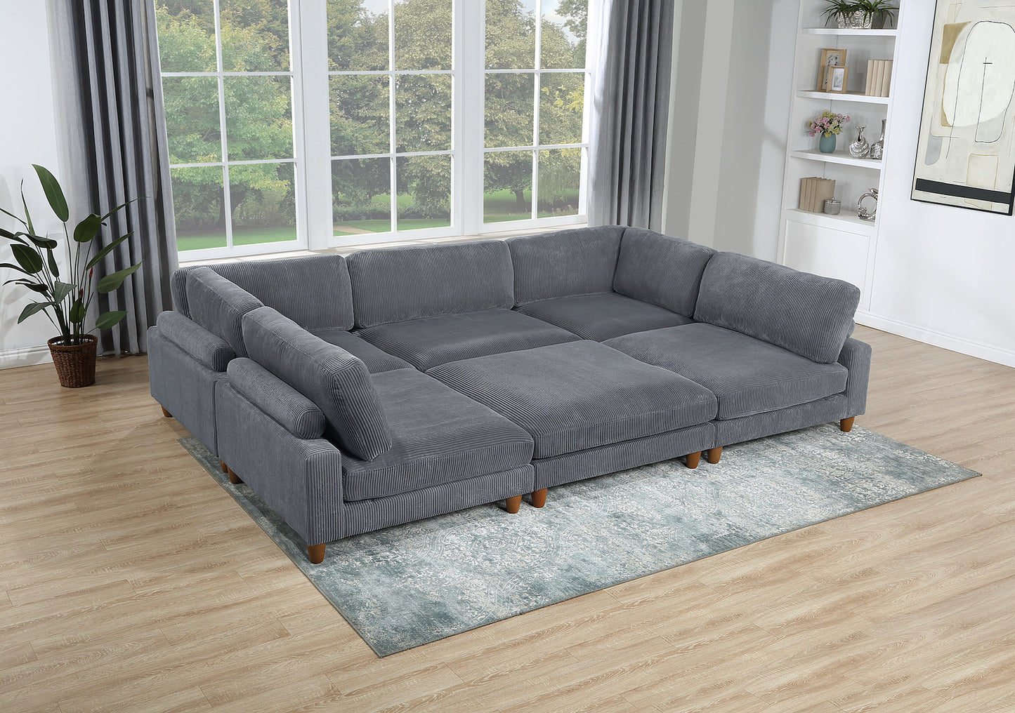 6-PC Modular Corduroy Sectional (XL Size)