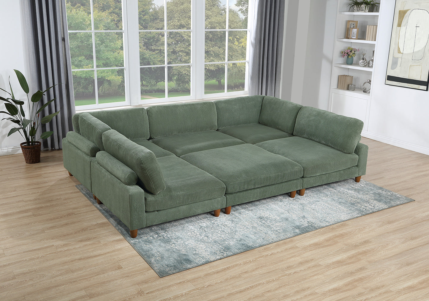 6-PC Modular Corduroy Sectional (XL Size)