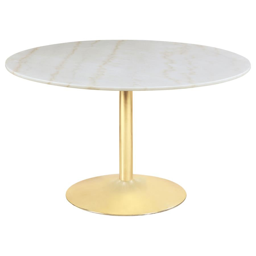 5-piece Round Marble Top Dining Set