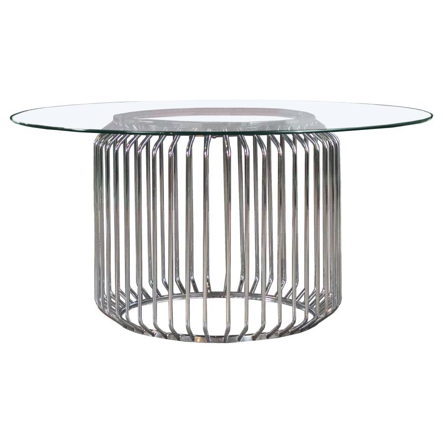5-piece Round Glass Top Dining Table Set