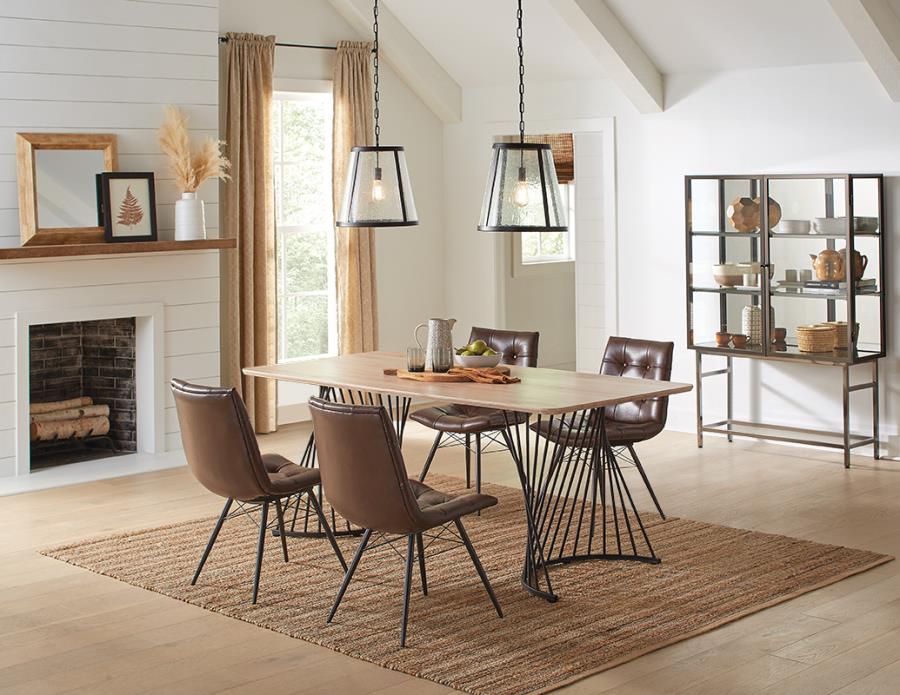 5-piece Rectangular 80-inch Dining Table Set