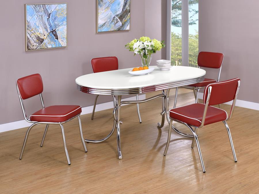 5-piece Oval Dining Table Set