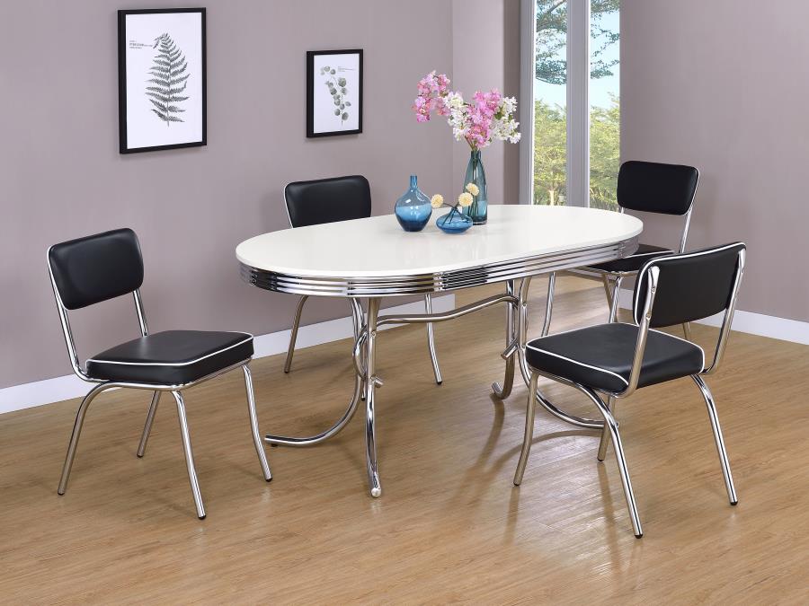 5-piece Oval Dining Table Set