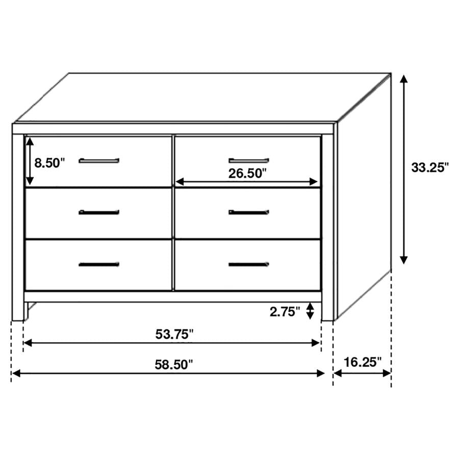 6-drawer Dresser Coastal White