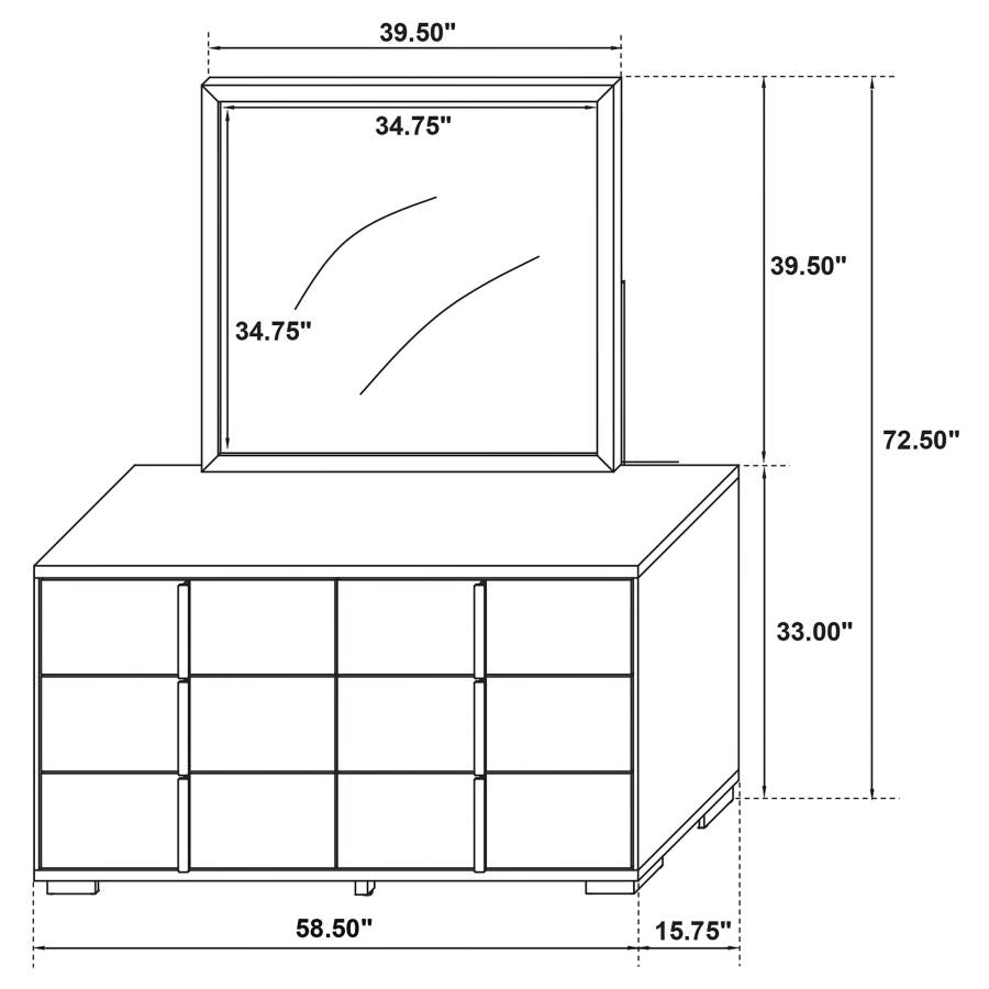 6 Drawer Dresser Black