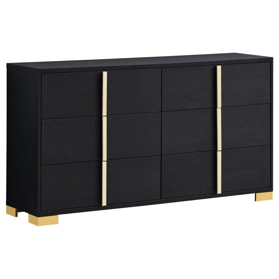 6 Drawer Dresser Black