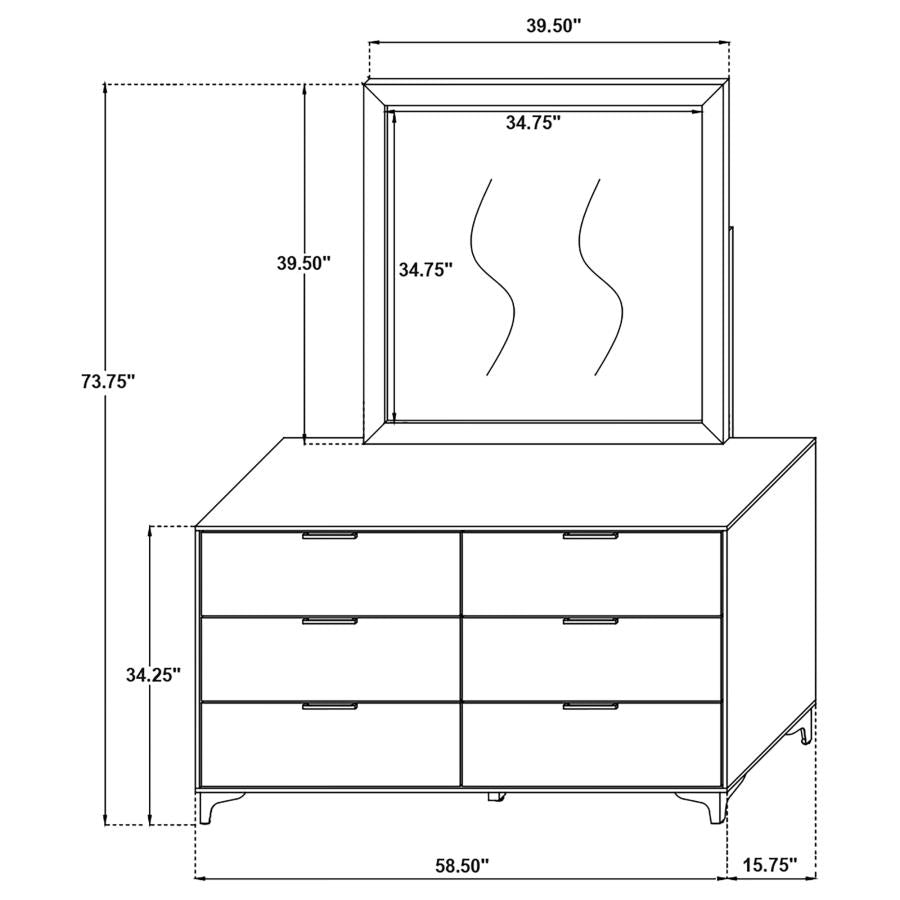 6 Drawer Dresser Black