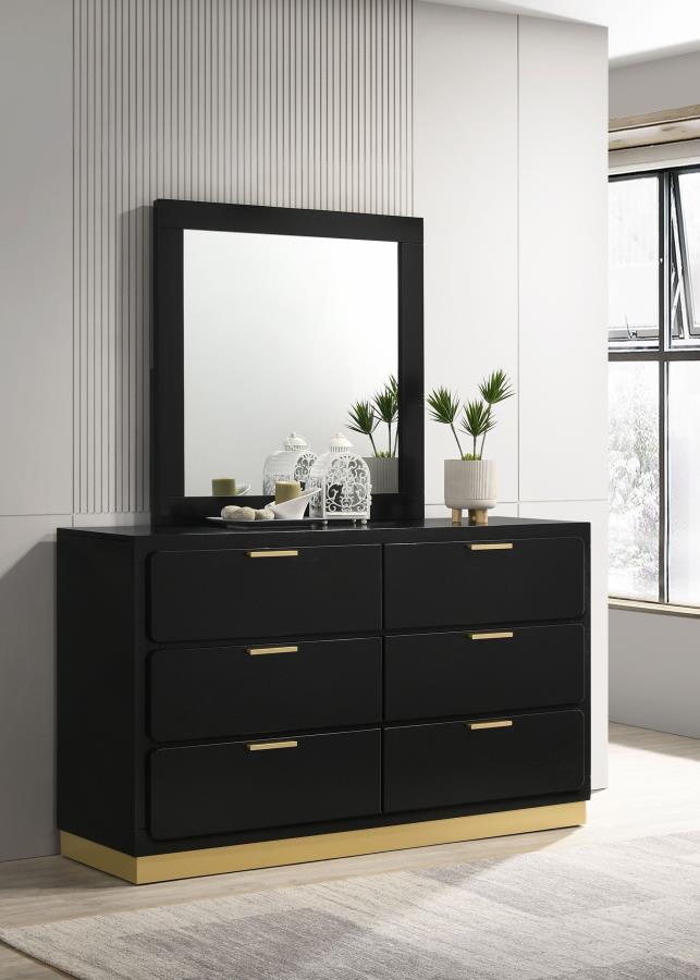 6 Drawer Dresser Black