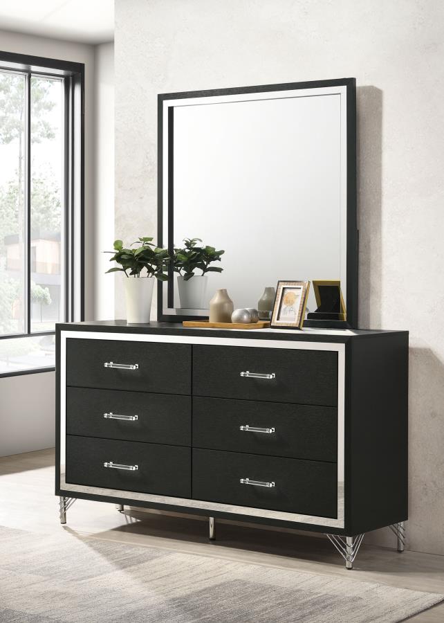 6 Drawer Dresser Black
