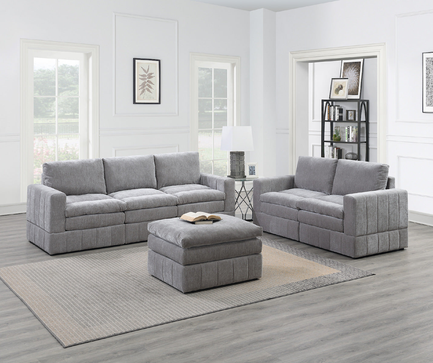 6-PC Modular Sofa Loveseat Ottoman
