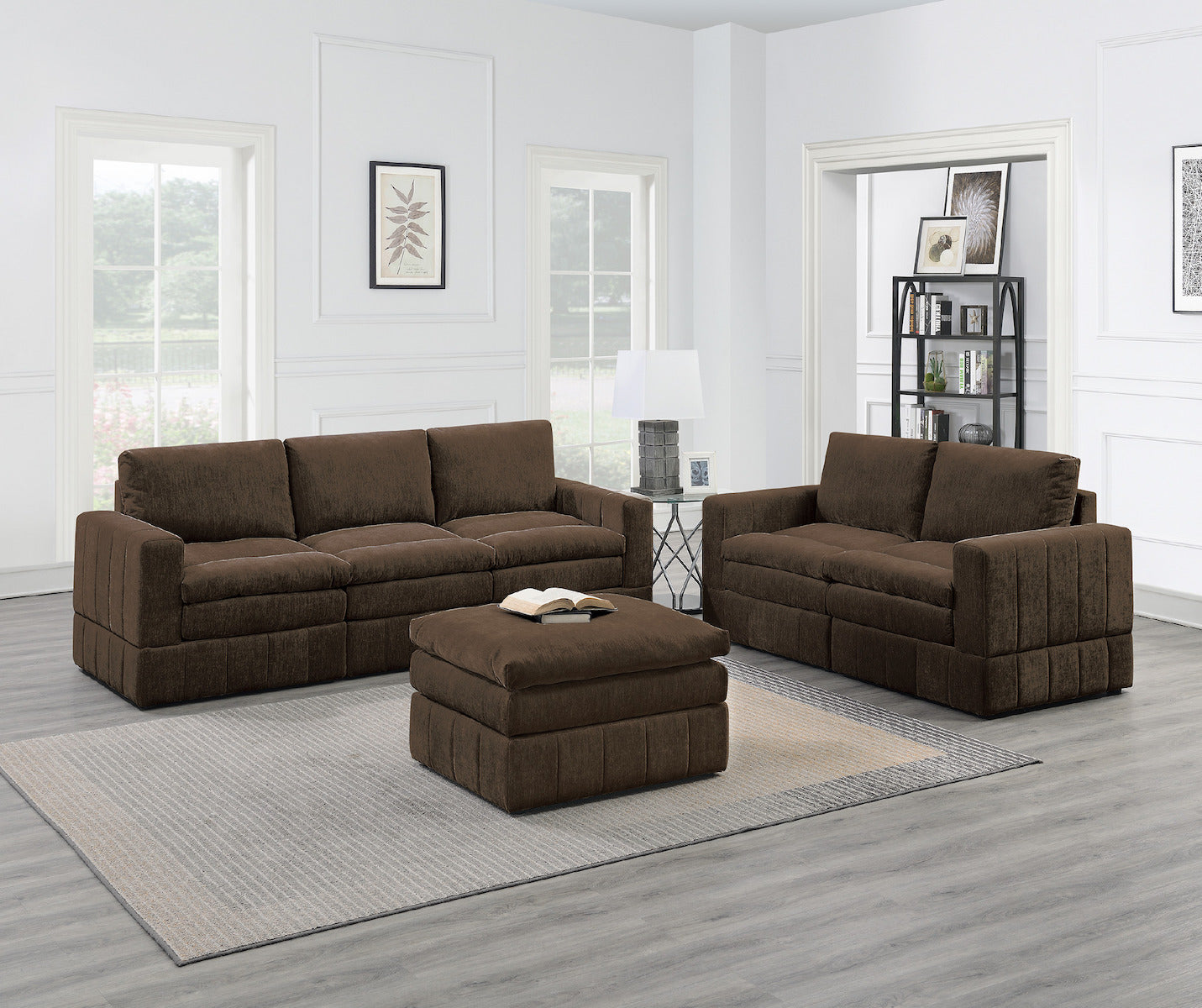 6-PC Modular Sofa Loveseat Ottoman