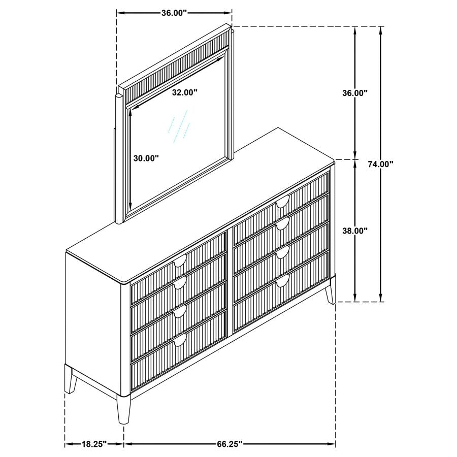 8 Drawer Dresser Black