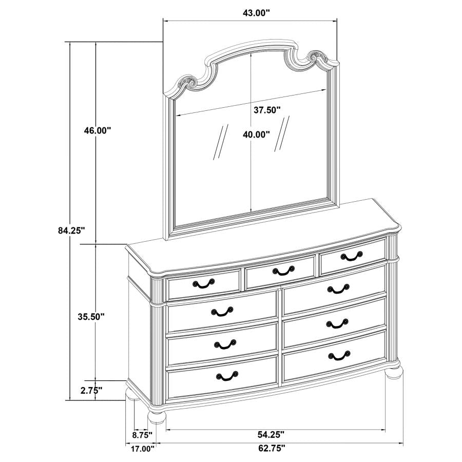 9 Drawer Dresser Black