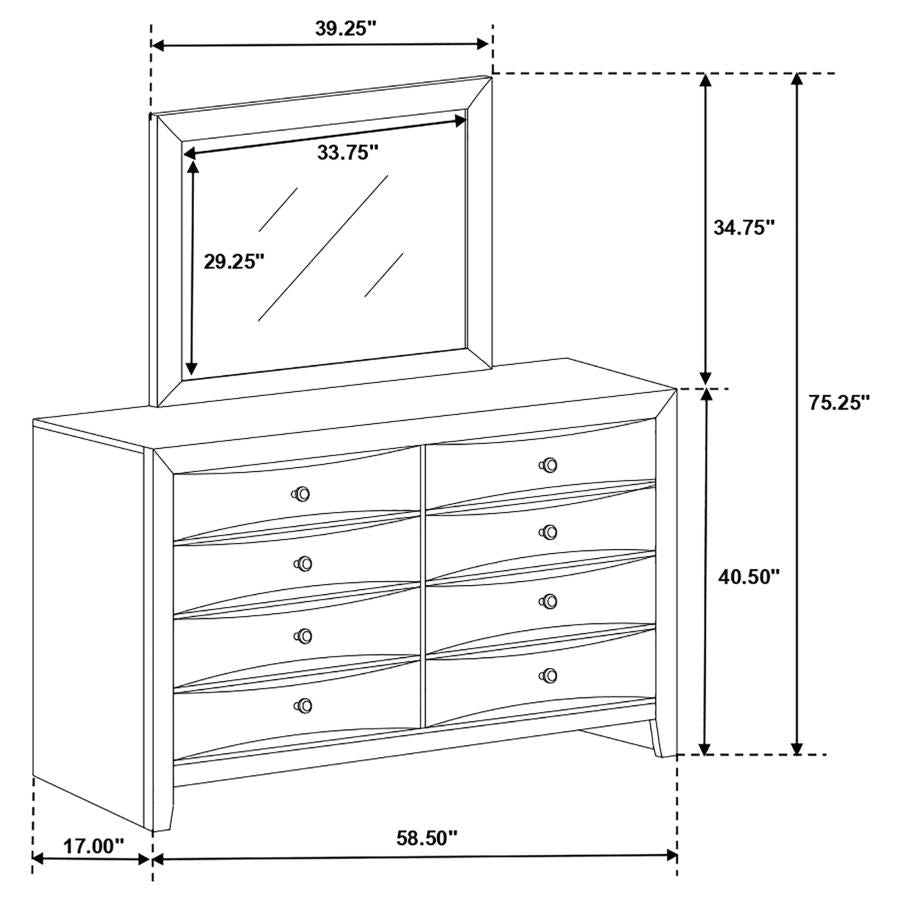 8 Drawer Dresser Black