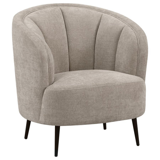 Upholstered Channel Back Curved Chair