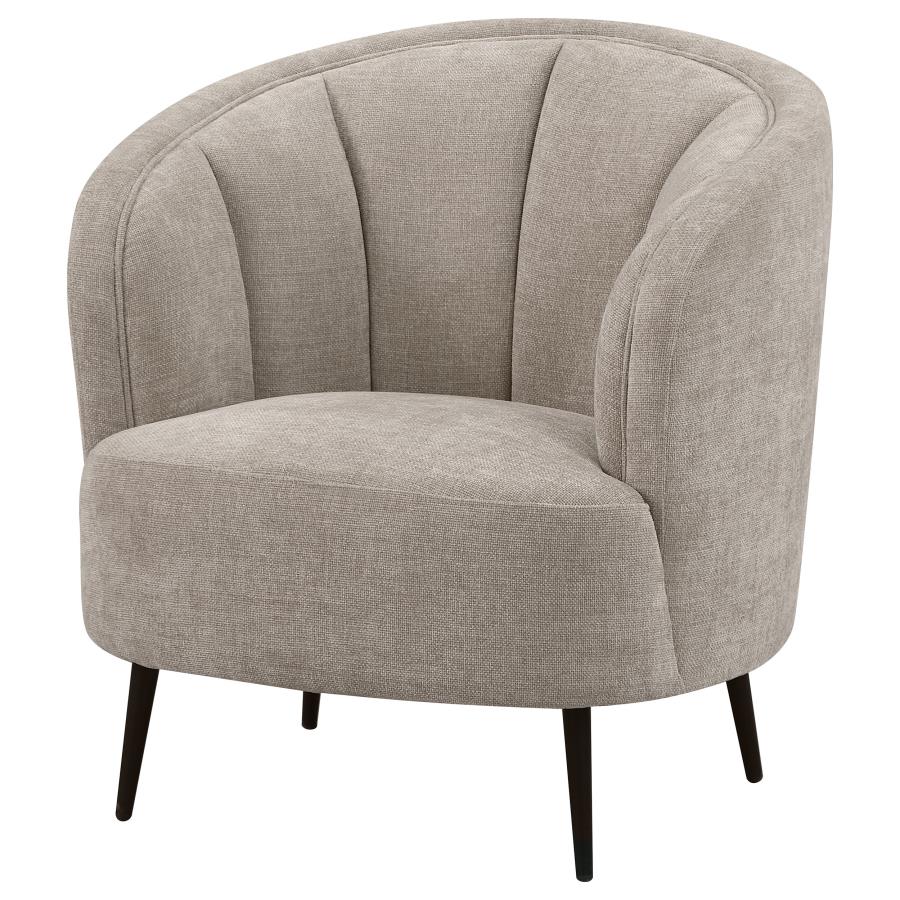 Upholstered Channel Back Curved Chair