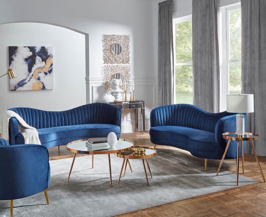 Upholstered Channel Tufted Sofa Set