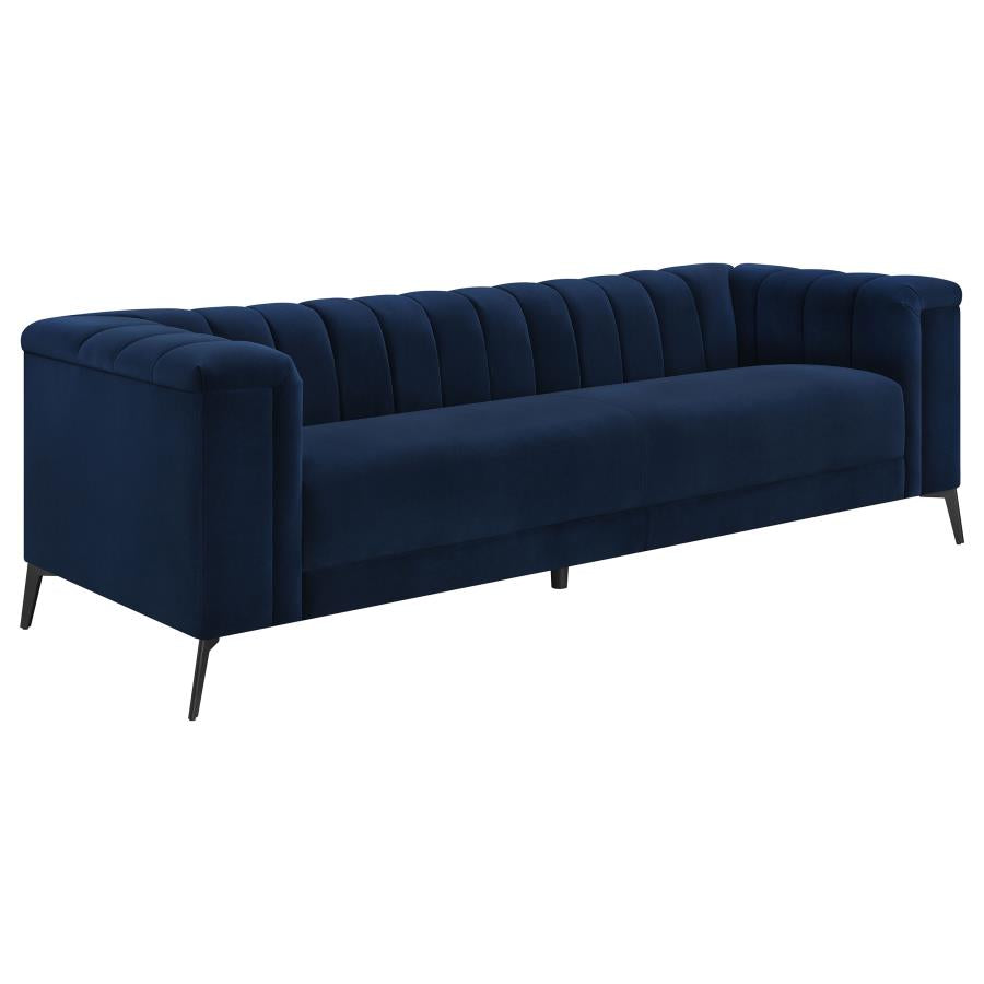 Upholstered Tuxedo Arm Tufted Sofa Set