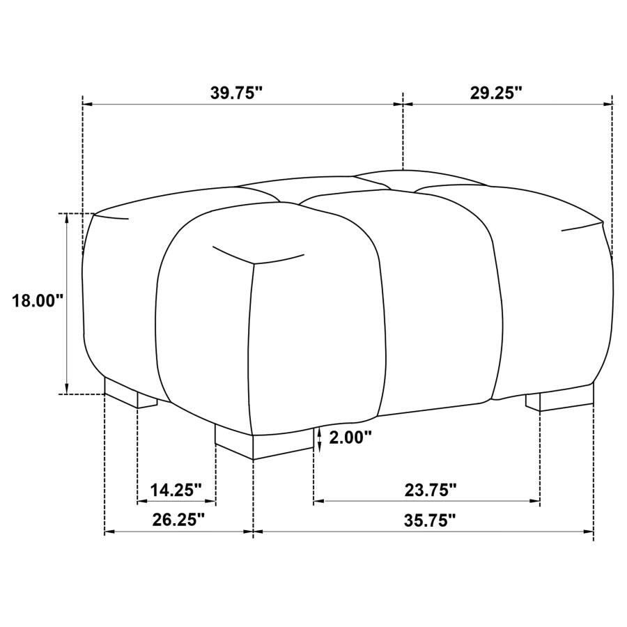 Amber Brown Fabric Upholstered Ottoman