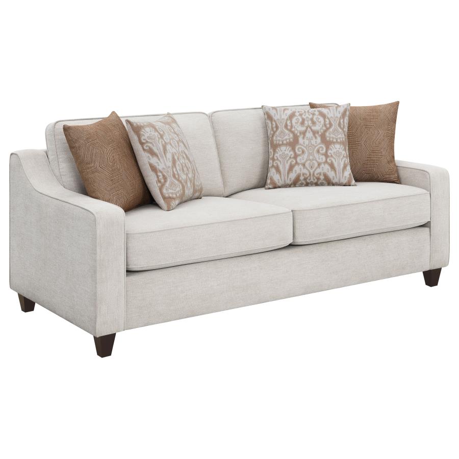 Upholstered Sloped Arm Sofa Set