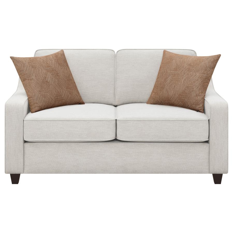 Upholstered Sloped Arm Sofa Set