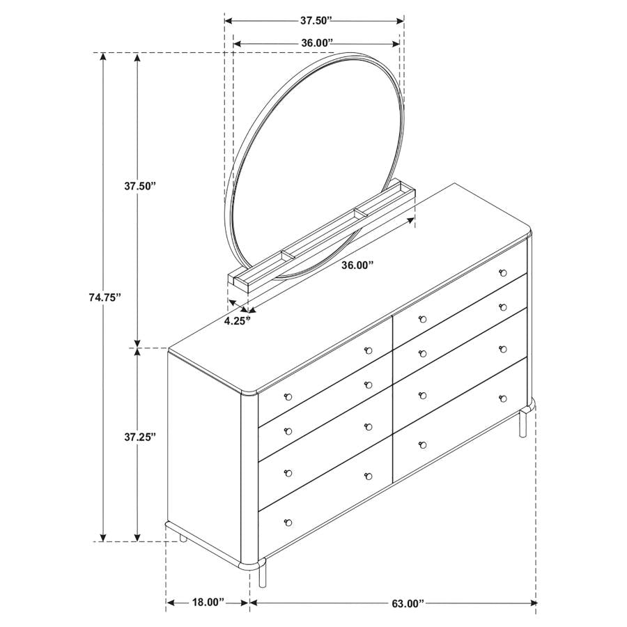 8 Drawer Dresser Black