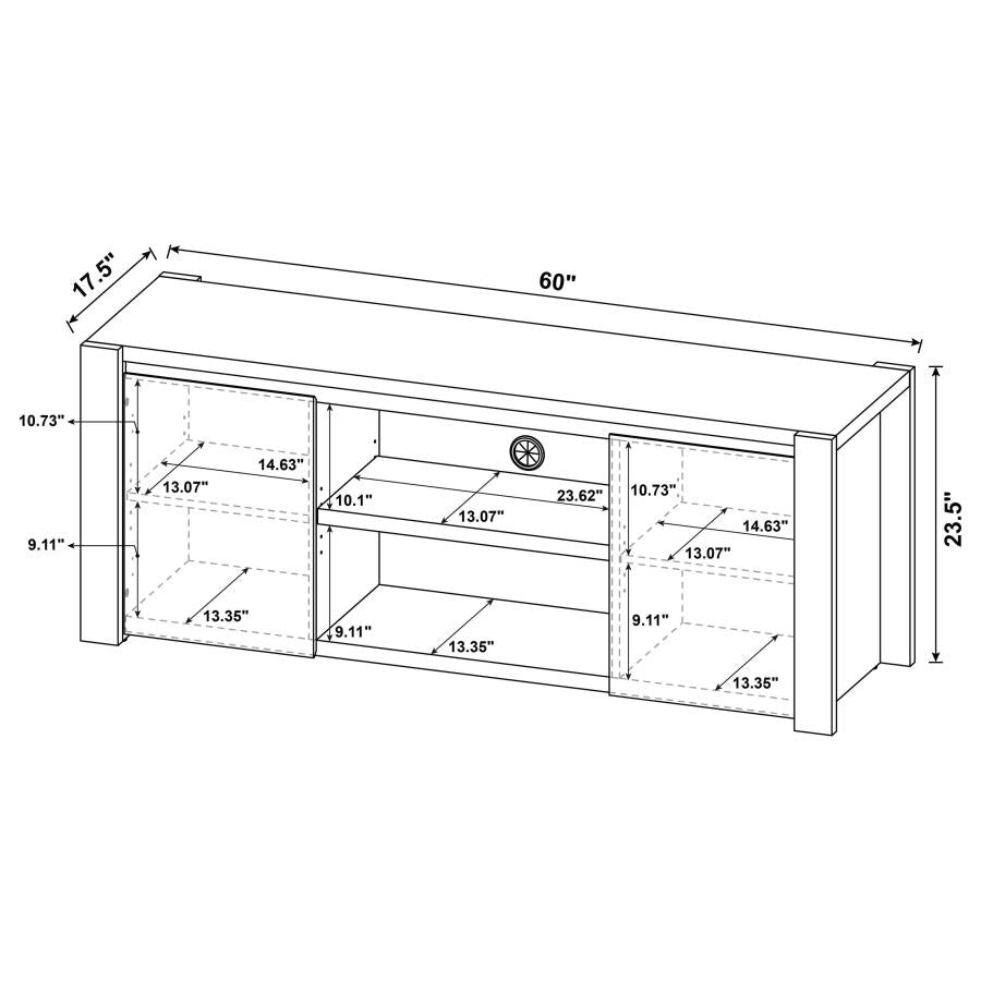 60-inch 2-door TV Stand Light Oak