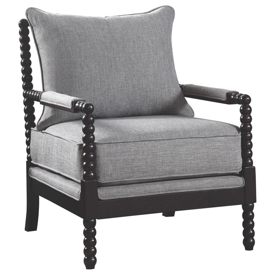 Upholstered Bobbin Accent Chair