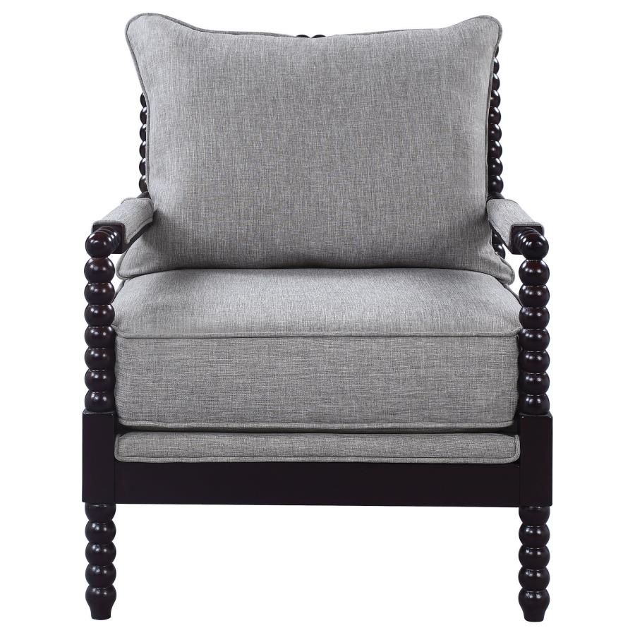 Upholstered Bobbin Accent Chair
