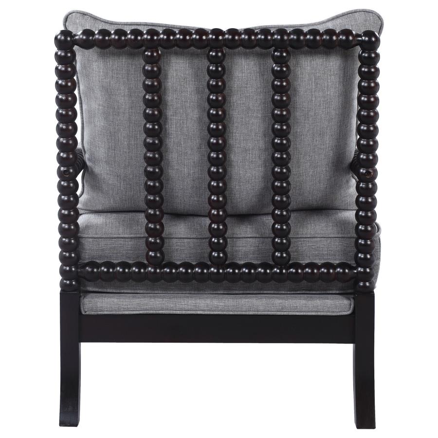 Upholstered Bobbin Accent Chair
