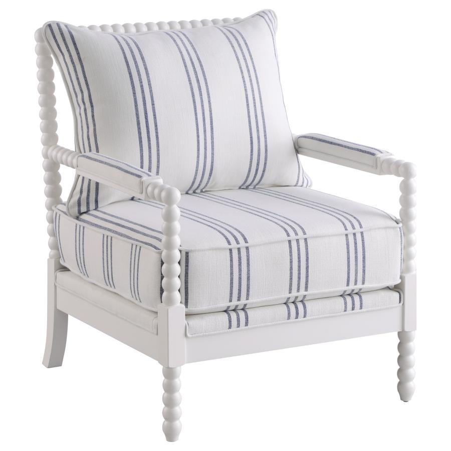 Upholstered Bobbin Accent Chair
