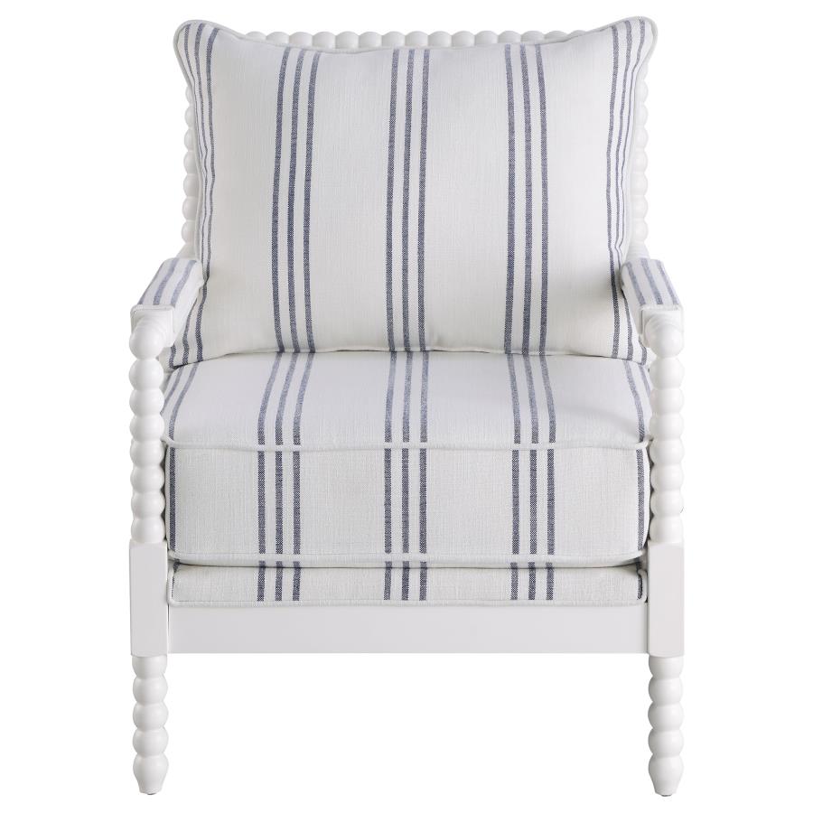 Upholstered Bobbin Accent Chair
