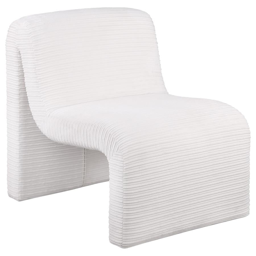Upholstered Curved Armless Accent Chair