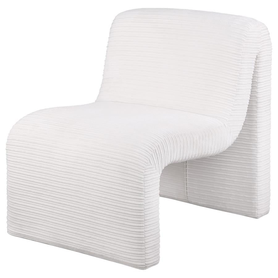 Upholstered Curved Armless Accent Chair